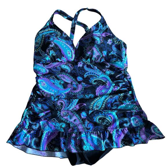 Ocean Dream Signature Other - Ocean Dream Signature Women’s One Piece Blue Paisley Multicolor Swimsuit 18W NWT